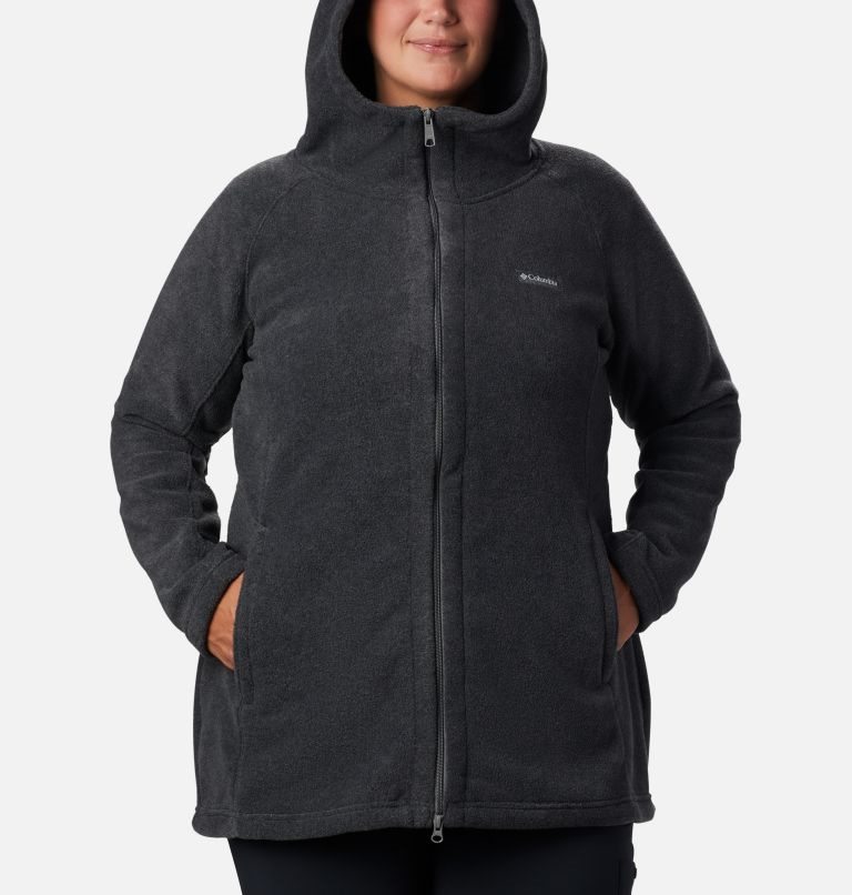 Women's Columbia Benton Springs II Long Jackets Black | Plus Size CA-I0A45